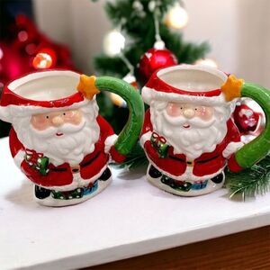 Pier 1 l Santa Mug l Set of 2 l Snowman (Set of 2 ) available l EUC